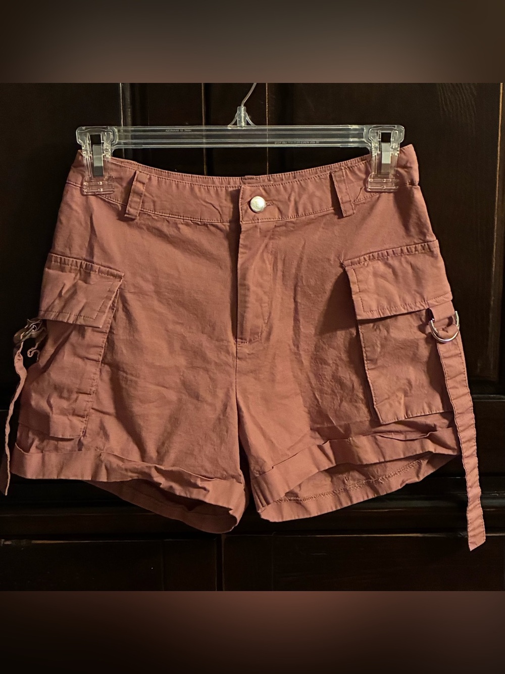 Rachel Paige - Cargo Utility Shorts in Dusty Rose - Women's